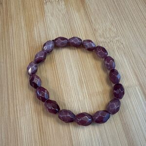 PURPLE SMALL BEADED BRACELET ON ELASTIC UNBRANDED